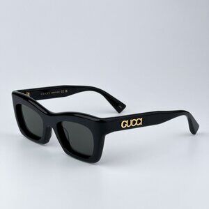 Gucci Women BRAND NEW Sunglasses Black Grey Cat Eye GG1773S 001